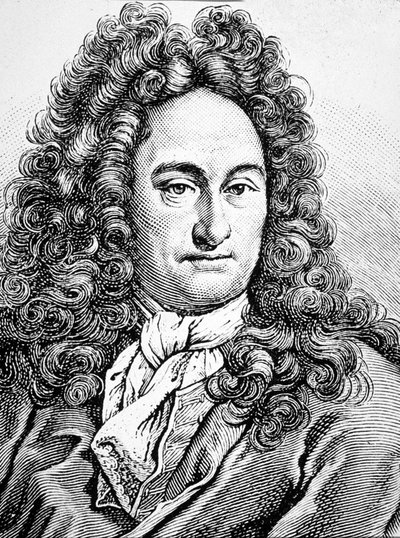 G W Leibniz Gottfried Wilhelm (engraving) by Artist Unknown