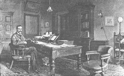 Portrait of Arthur Conan Doyle. Engraving by Artist Unknown