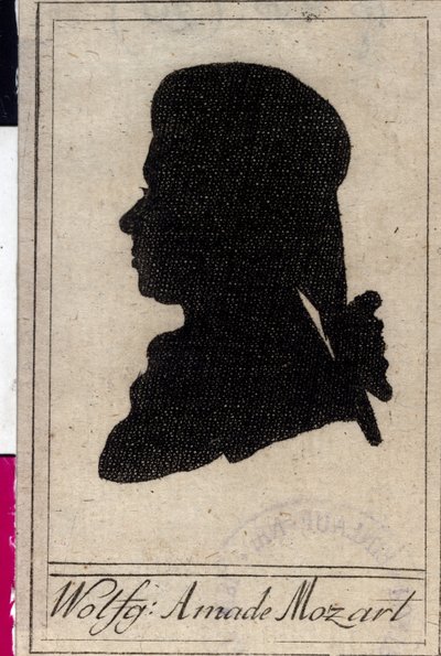 Silhouette of Wolfgang Amadeus Mozart by Artist Unknown