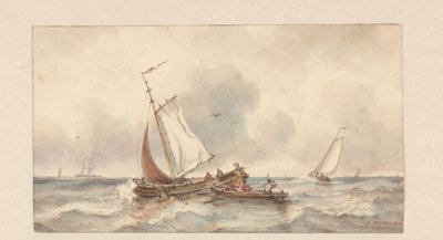 Ships at sea by Ary Pleijsier (signed by artist)