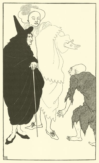 Don Juan, Sganarelle and the Beggar by Aubrey Beardsley