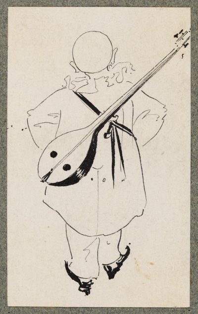 Pierrot with mandolin, 1894 by Aubrey Beardsley