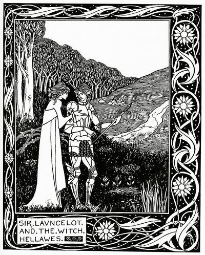 Sir Launcelot and the Witch Hellawes, 1870 by Aubrey Beardsley