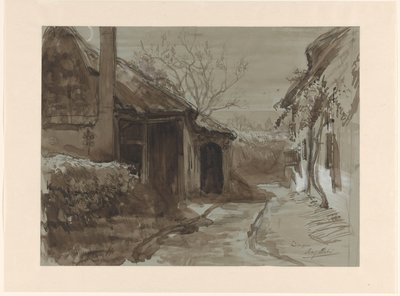 Village View in Dongen by August Allebe