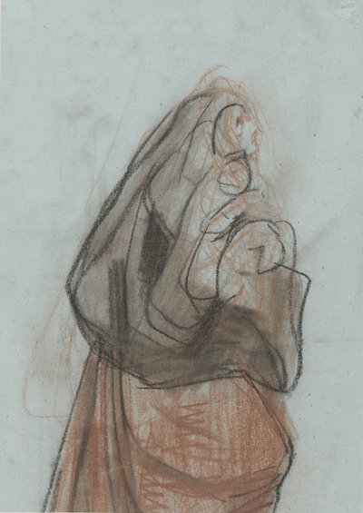 Woman Looking Upwards by August Allebe