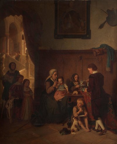 Feeding a Poor Family by August Friedrich Siegert