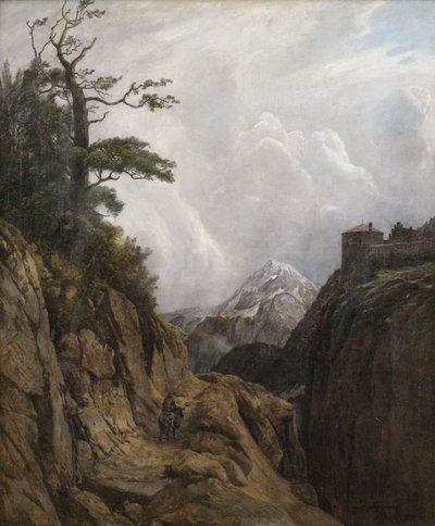 Donkey Rider in Mountain Landscape by August Holmberg