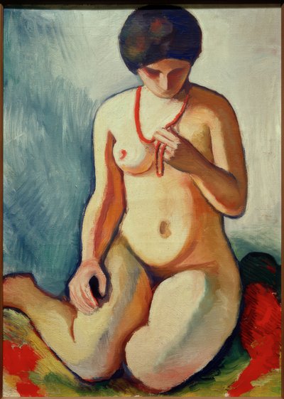 Nude with Coral Necklace by August Macke