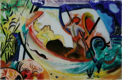Three Girls in a Boat by August Macke