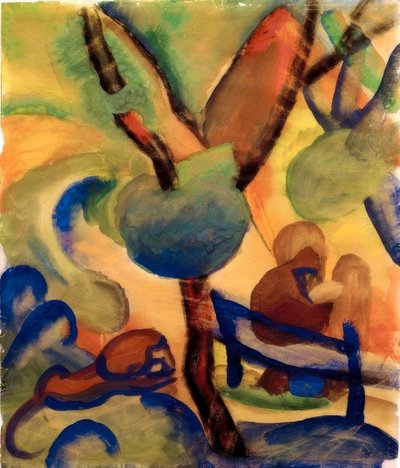 Hermit with Lion (Jerome) by August Macke