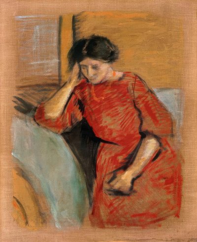 Elisabeth in Red Dress by August Macke