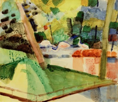 Flamingos in the Zoo by August Macke