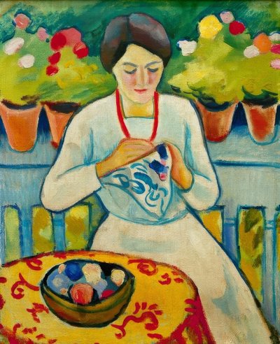 Woman on Balcony by August Macke