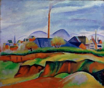 Landscape with Factory by August Macke