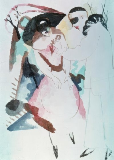 Pierrot and Lady by August Macke