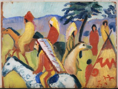 Riding Indian by the Tent by August Macke
