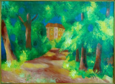 Red House in the Park by August Macke