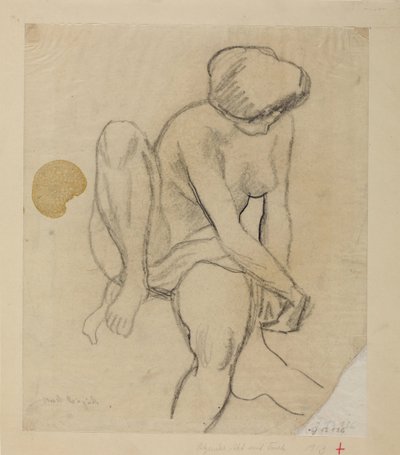 Seated Female Nude with Cloth by August Macke
