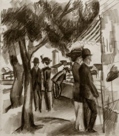 Walkers under Trees by August Macke