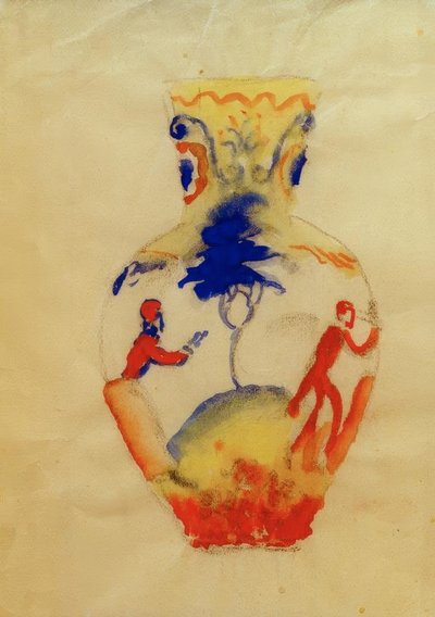 Vase with Two Figures by August Macke