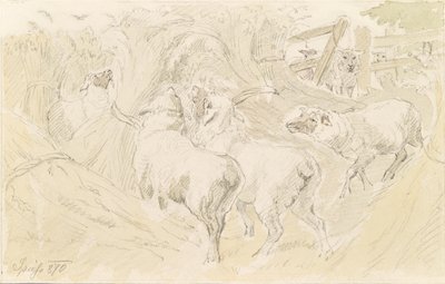 Sheep in the Grain by August Spiess