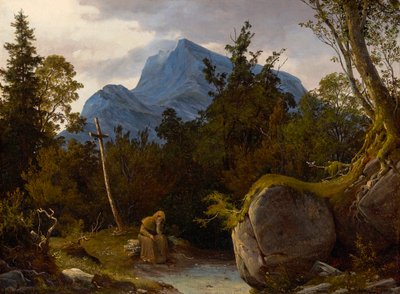 Monk in the Mountains by August Wilhelm Ahlborn