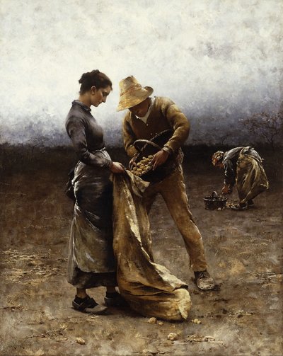 The Potato Gatherers by August Wilhelm Nikolaus Hagborg