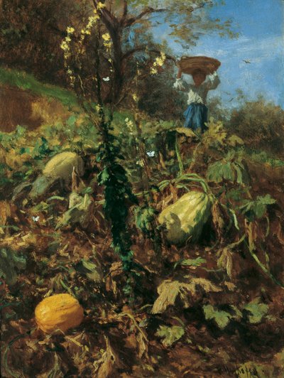 The Pumpkin Garden by August von Pettenkofen