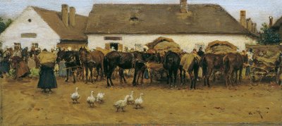 Market in Szolnok by August von Pettenkofen