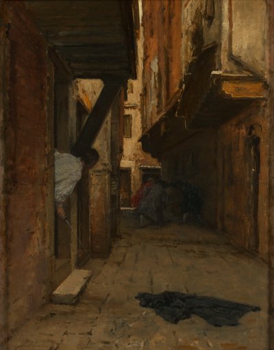 Street Fight in a Venetian Alley by August von Pettenkofen