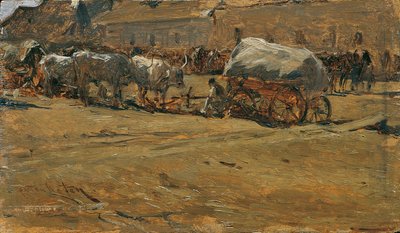 Hungarian Ox Teams by August von Pettenkofen