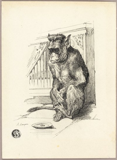 Begging Monkey by Auguste Andre Lancon