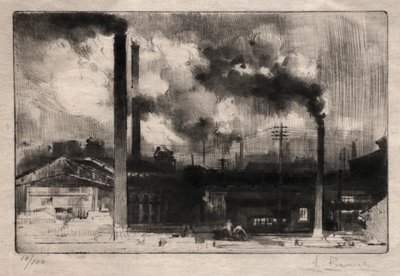 At the Creusot Works: The Smokestacks by Auguste Brouet