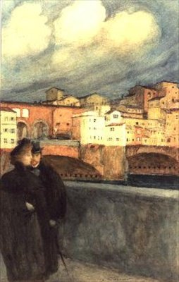 The Ponte Vecchio, Florence by Auguste Francois Gorguet