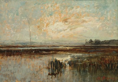 The Pond of Aleva, Morestel by Auguste Francois Ravier