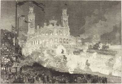 14th July. Illumination of the Trocadéro Palace by Auguste Lepere