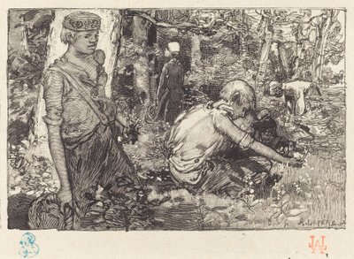 Gathering of May-lily by Auguste Lepere