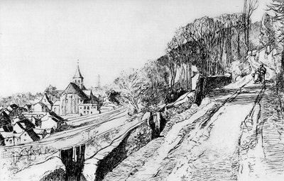 The Church of St Prix by Auguste Louis Lepère