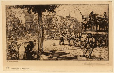 Omnibus Station in Vaugirard by Auguste Lepere