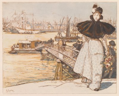 Pier on the Garonne, Bordeaux by Auguste Lepere