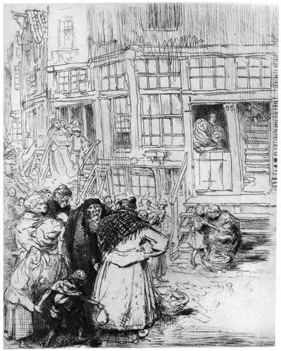 Jewish Quarter in Amsterdam by Auguste Louis Lepère