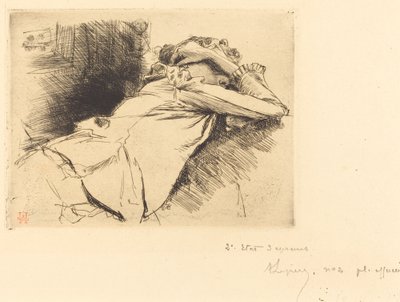 Reclined Woman Sleeping by Auguste Lepere