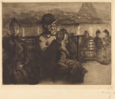 On the Seine, at Night by Auguste Lepere