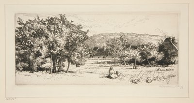 Village of Villeneuve-sur-Bellot (Seine-et-Marne) by Auguste Lepere