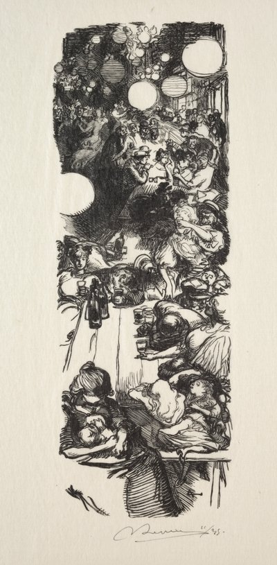 July 14, Rue de Belleville, Midnight by Auguste Louis Lepère