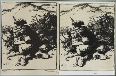 Alpins en Ambuscade by Auguste Louis Lepère