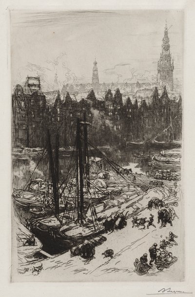 Amsterdam, View of Victoria Hotel by Auguste Louis Lepère