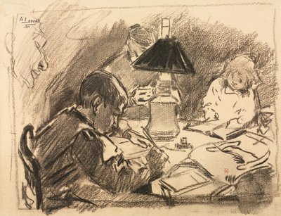 Around the Lamp by Auguste Louis Lepère