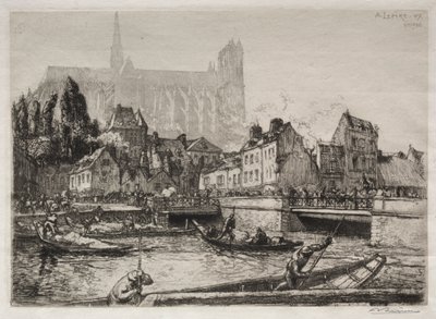 Arrival of Vegetables - Amiens by Auguste Louis Lepère