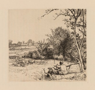 Auguste Lepère: Le Pommier Renversé, Picardie by Auguste Louis Lepère